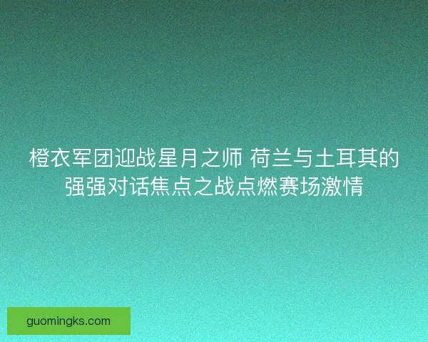橙衣军团迎战星月之师 荷兰与土耳其的强强对话焦点之战点燃赛场激情 橙衣军团迎战星月之师 荷兰与土耳其的强强对话焦点之战点燃赛场激情